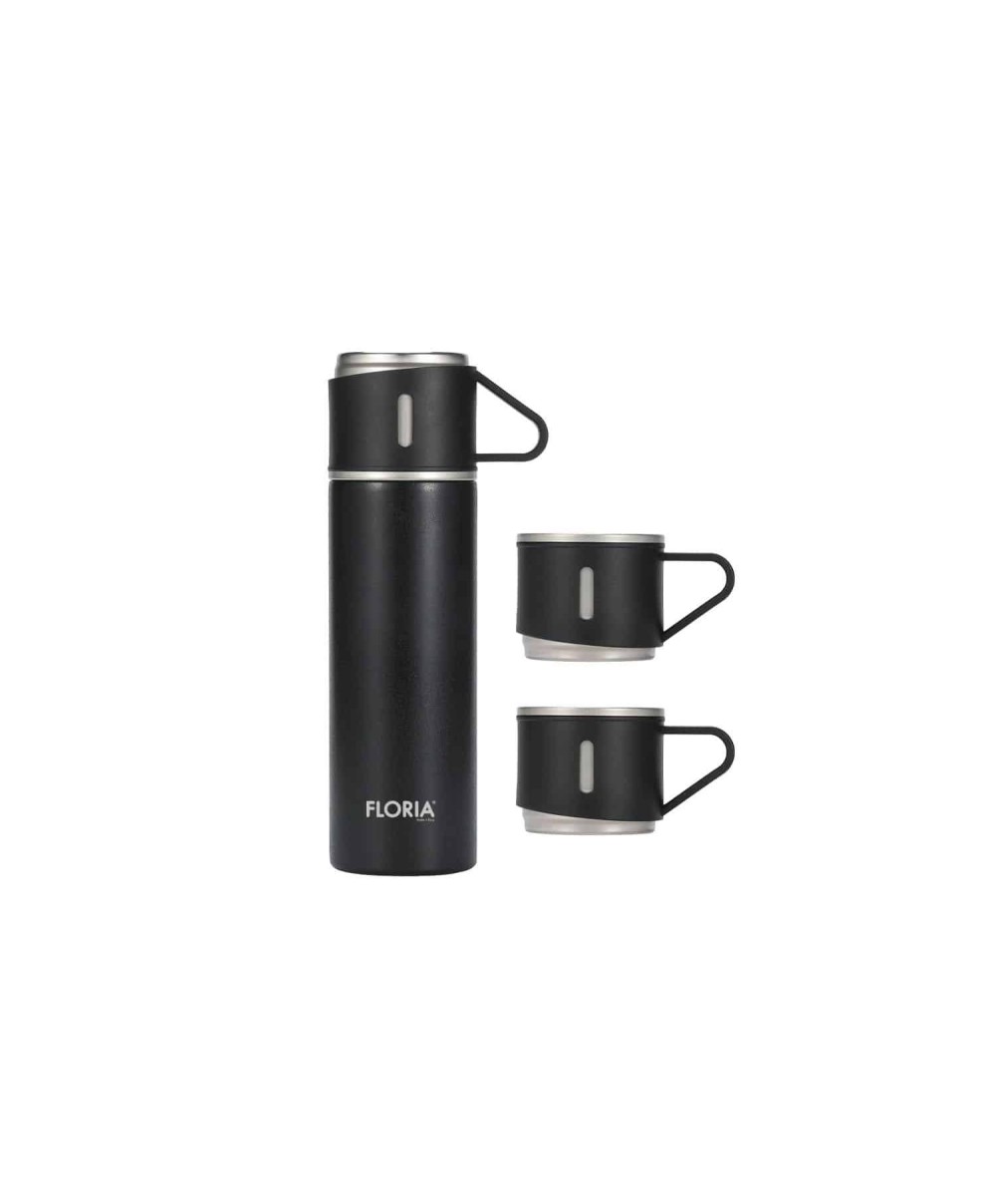 Termos portabil plus 3 cesti, interior inox, capacitate 400ml FLORIA, negru / ZLN 0743