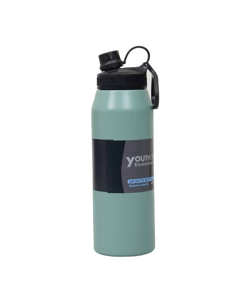 Termos YOUTH SPORTS, interior inox, capacitate 1L, model sticla, verde / ZTS 8446