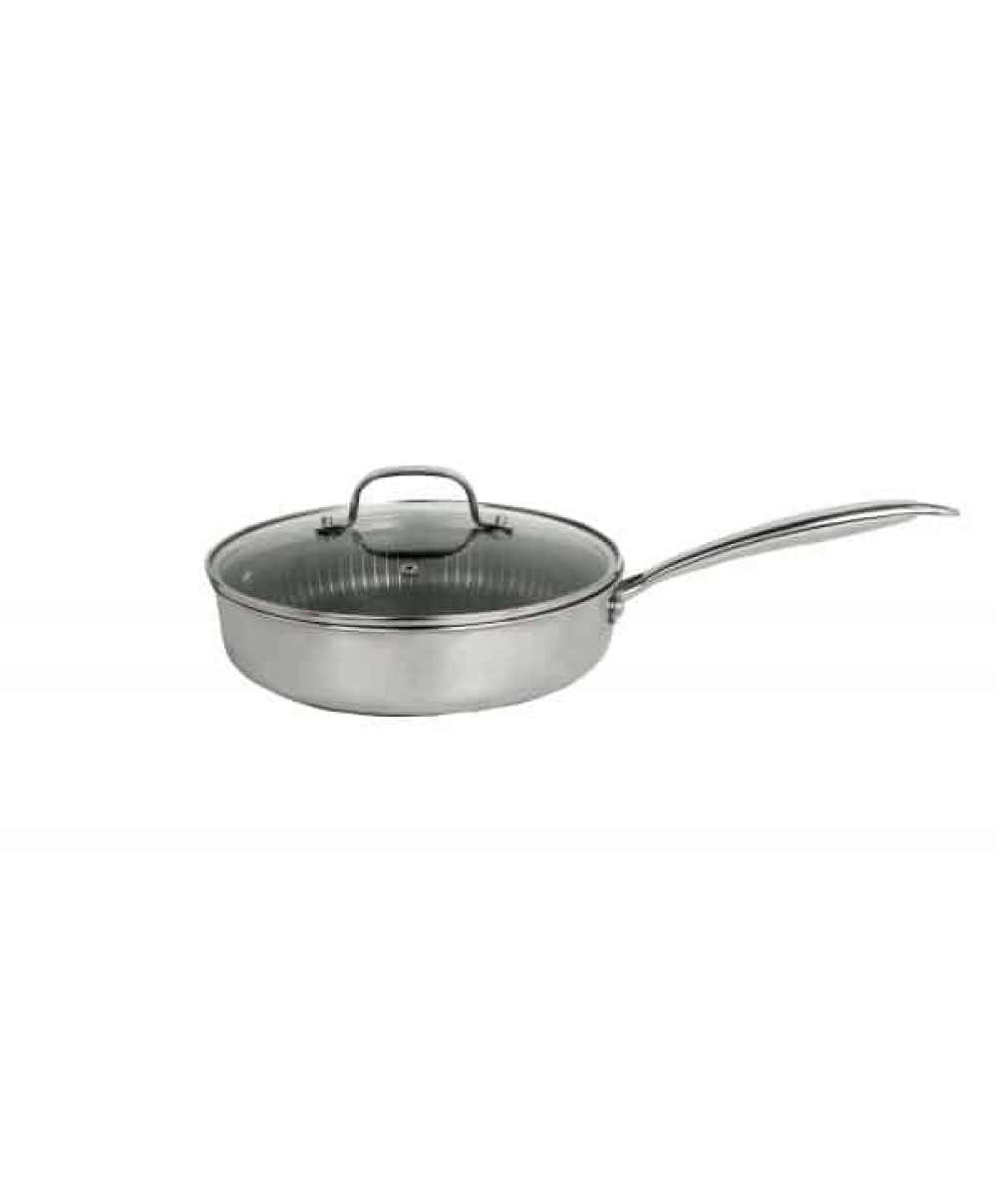 Tigaie inalta cu capac ZILAN, din inox, antiaderent, diametru 26cm / ZLN 9679