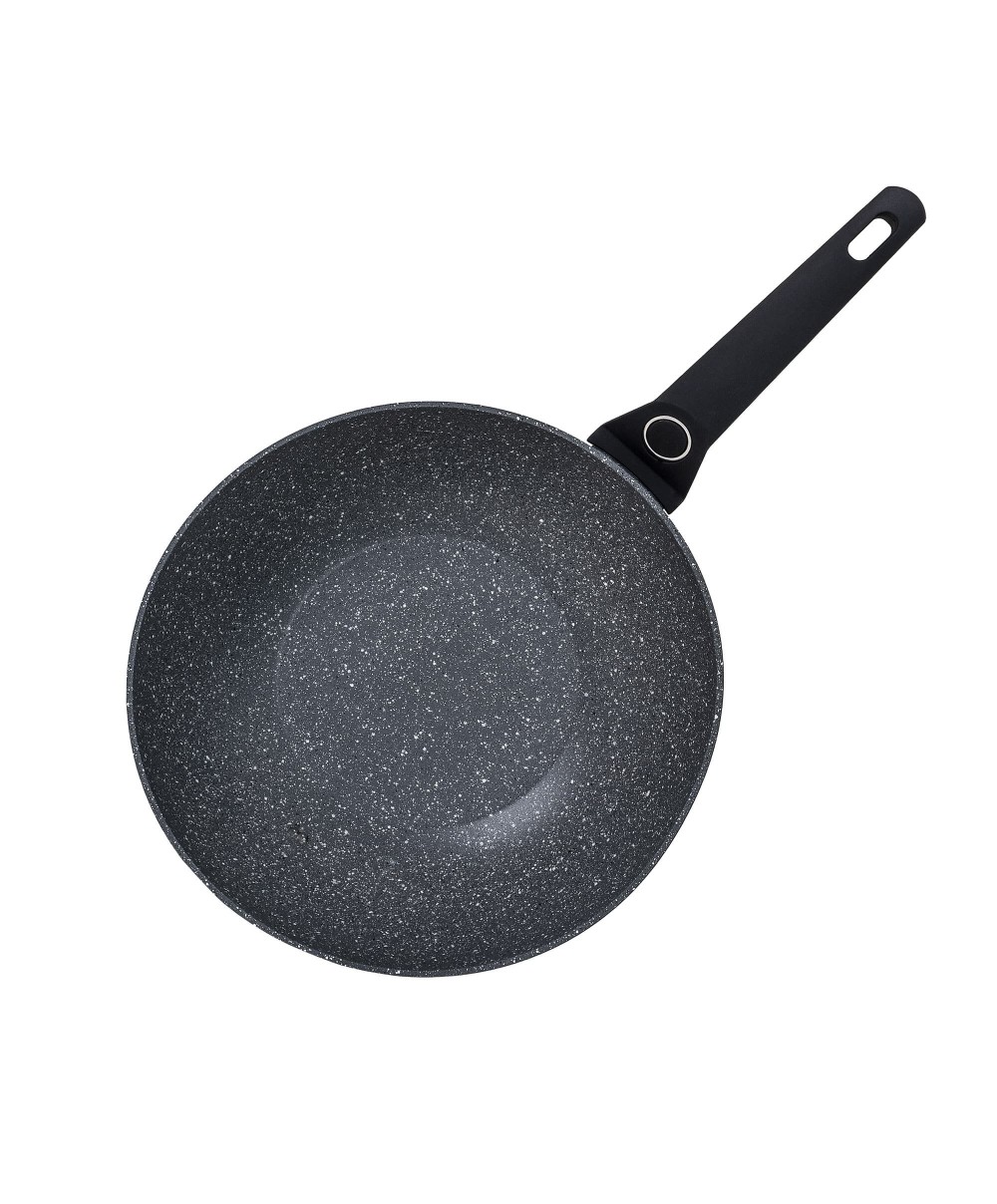 Tigaie wok, diametru 28 cm, adancime 9 cm, material aluminiu, interior granit, maner soft touch / ZLN 3345