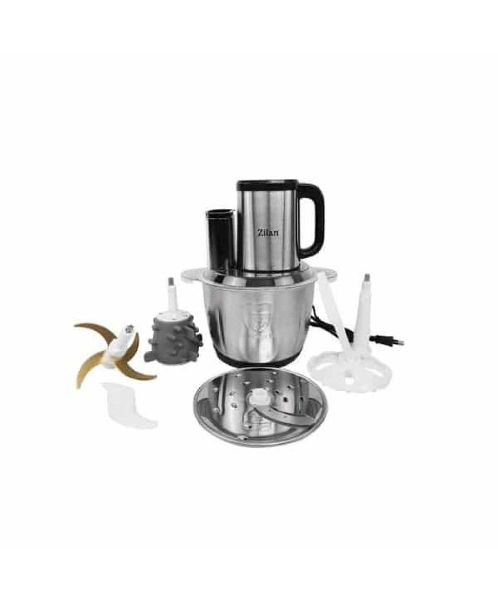 Tocator digital multifuncțional pentru legume și fructe, cu vas din inox de 3L, 4 programe, lame din titan și putere de 500W ZILAN / ZLN2757