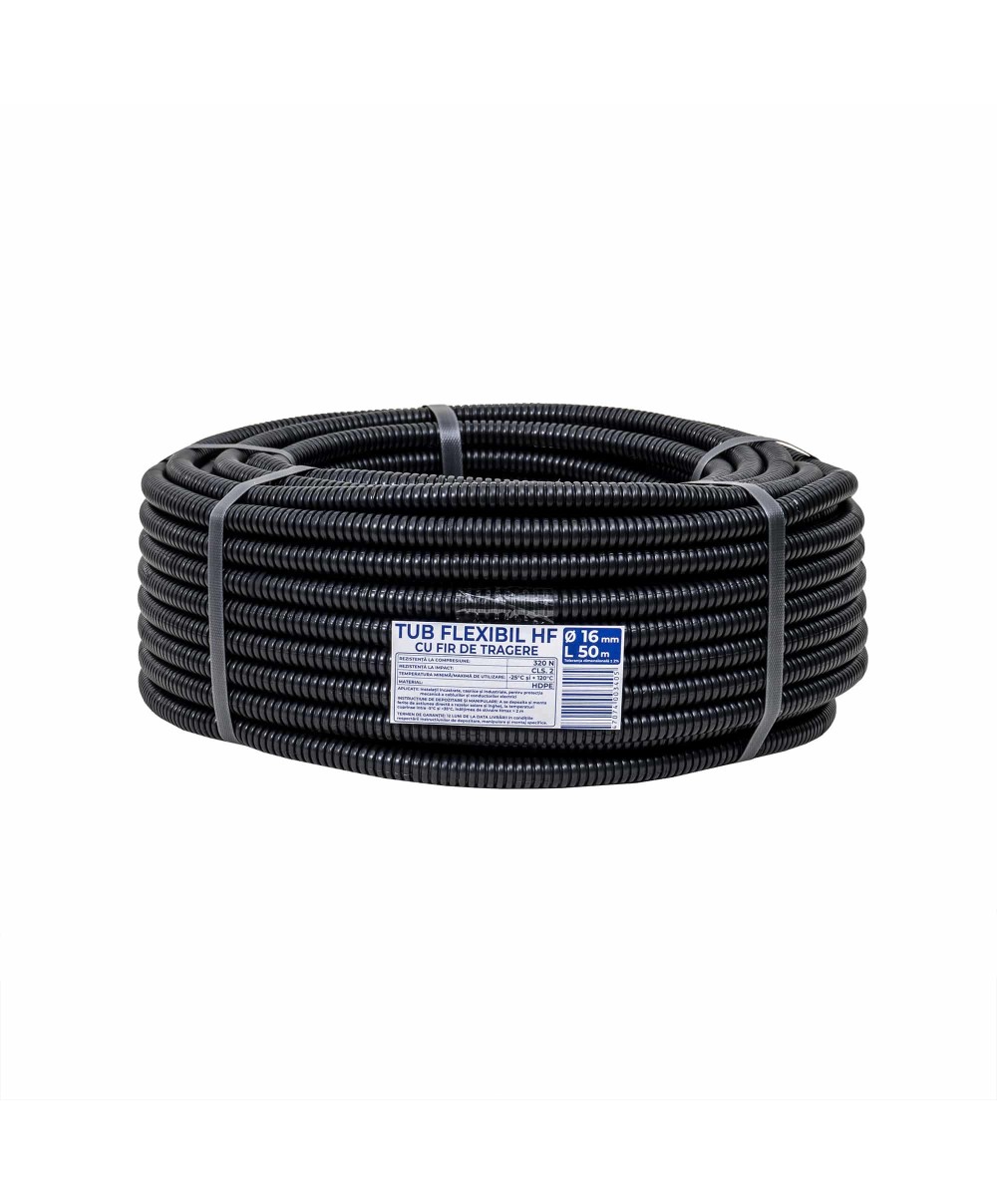 Tub flexibil, copex, din PVC cu fir de tragere, diametru 16mm, lungime 50m / EXT 10807