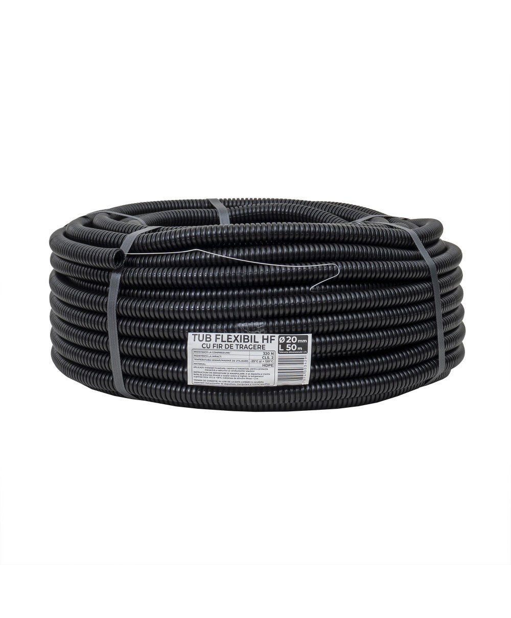 Tub flexibil, copex, din PVC cu fir de tragere, diametru 20mm, lungime 50m / EXT 10808