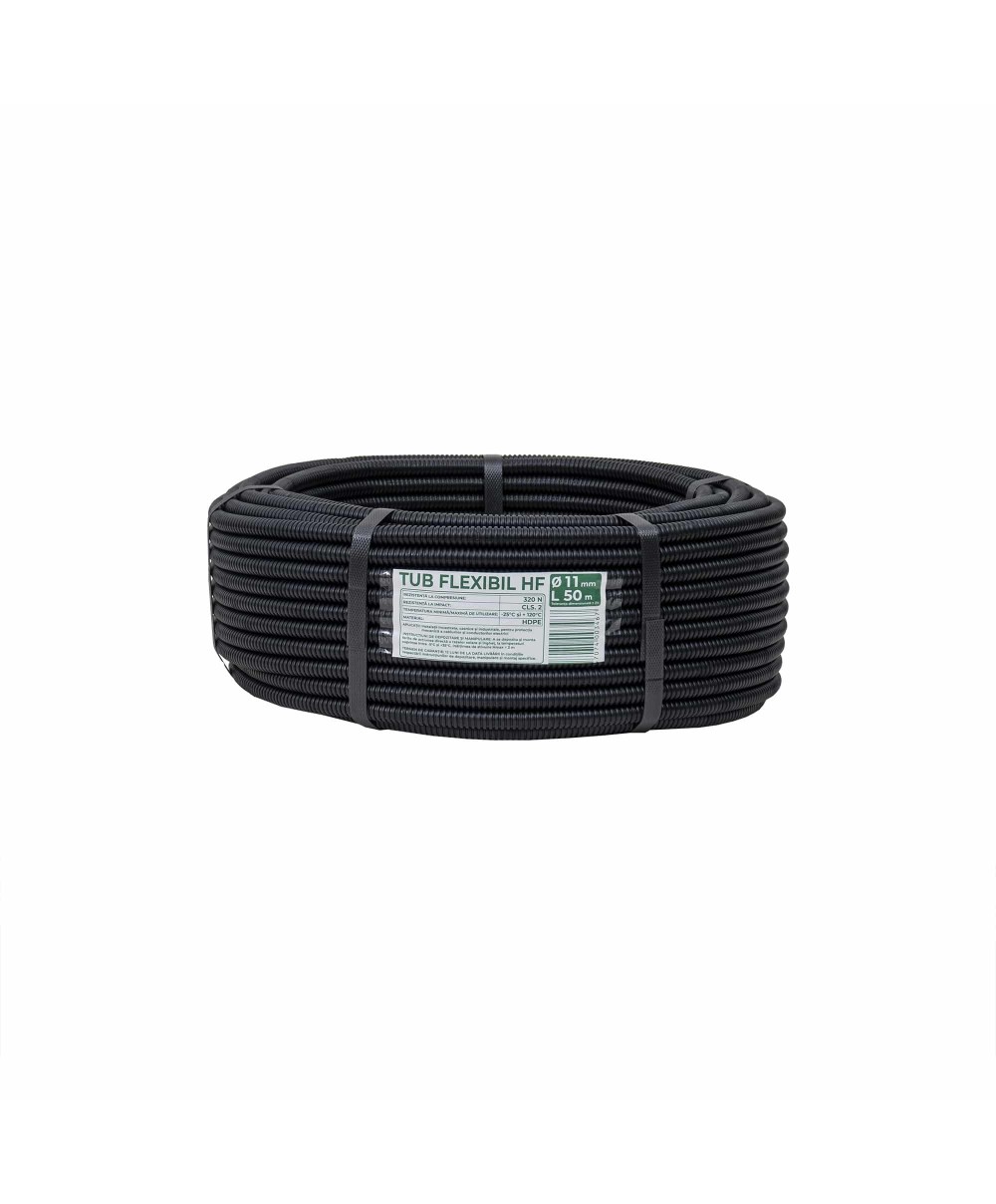 Tub flexibil, copex, din PVC fara fir de tragere, diametru 11mm, lungime 50m / EXT 10801