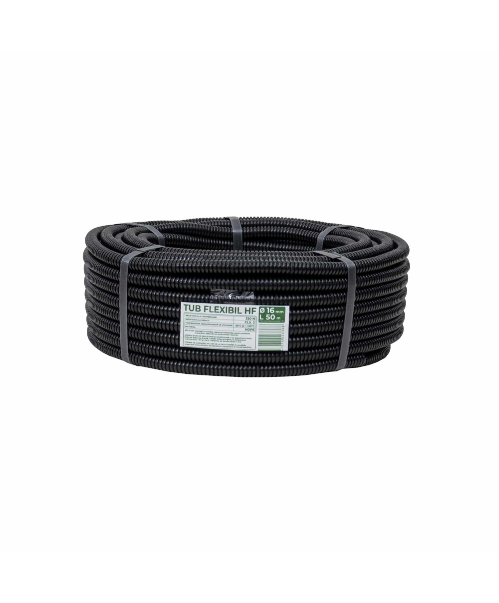Tub flexibil, copex, din PVC fara fir de tragere, diametru 16mm, lungime 50m / EXT 10803