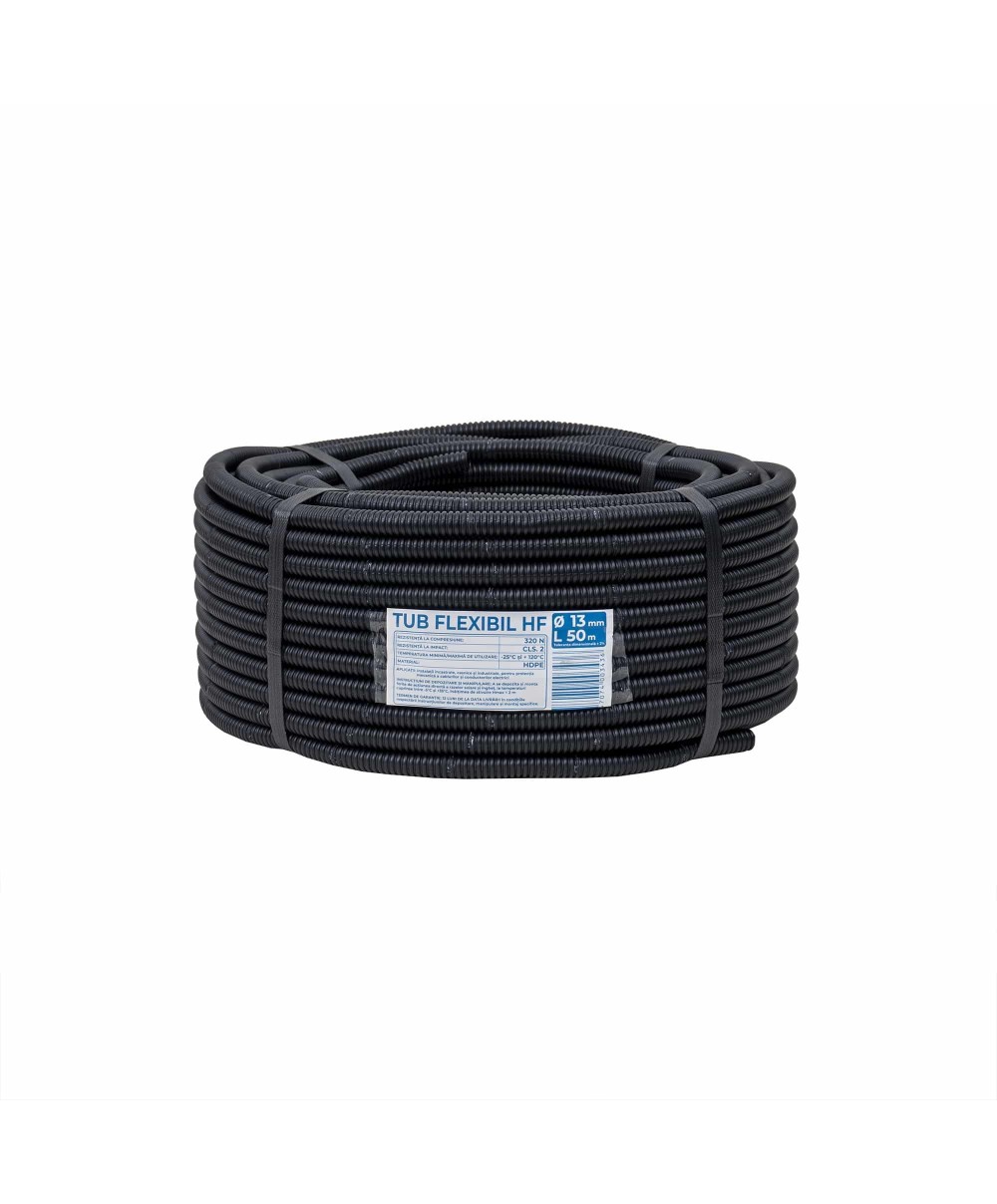 Tub flexibil, copex, din PVC fara fir de tragere, diametru 13mm, lungime 50m / EXT 10802