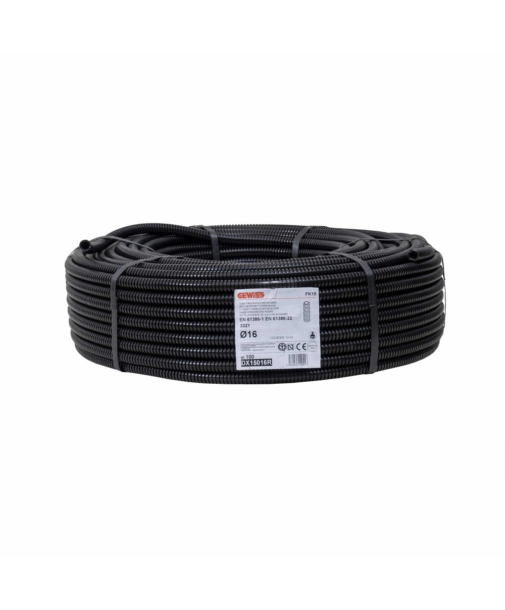 Tub flexibil, copex, fara fir de tragere, diametru 16mm, Gewiss, lungime 100ml / DX15016R