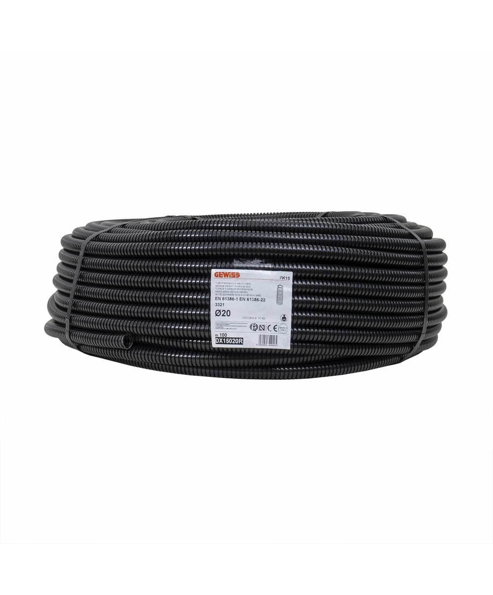 Tub flexibil, copex, fara fir de tragere, diametru 20mm, Gewiss, lungime 100ml / DX15020R