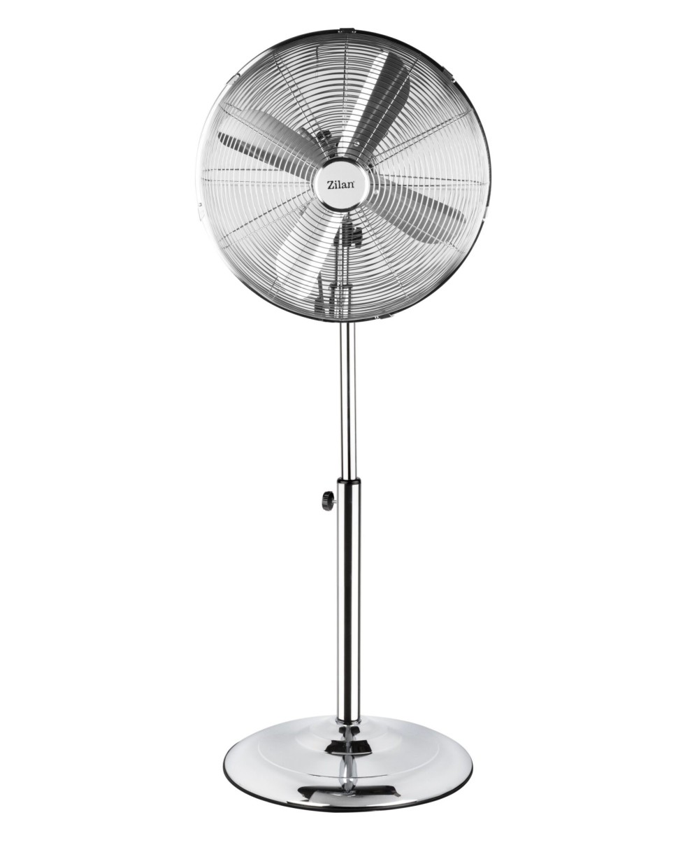 Ventilator inox cu picior, putere 50 W, cu 3 trepte de viteza, oscilatie automata, debit 6000mc/h, maner pentru transport facil, 4 pozitii de ajustare pe verticala, inaltime reglabila 88-120 cm / ZLN-1112