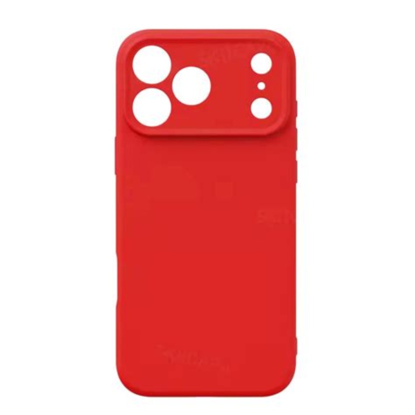 Husa Apple iPhone 17 Pro Max, Luxury Silicone, catifea in interior, protectie camera, rosie