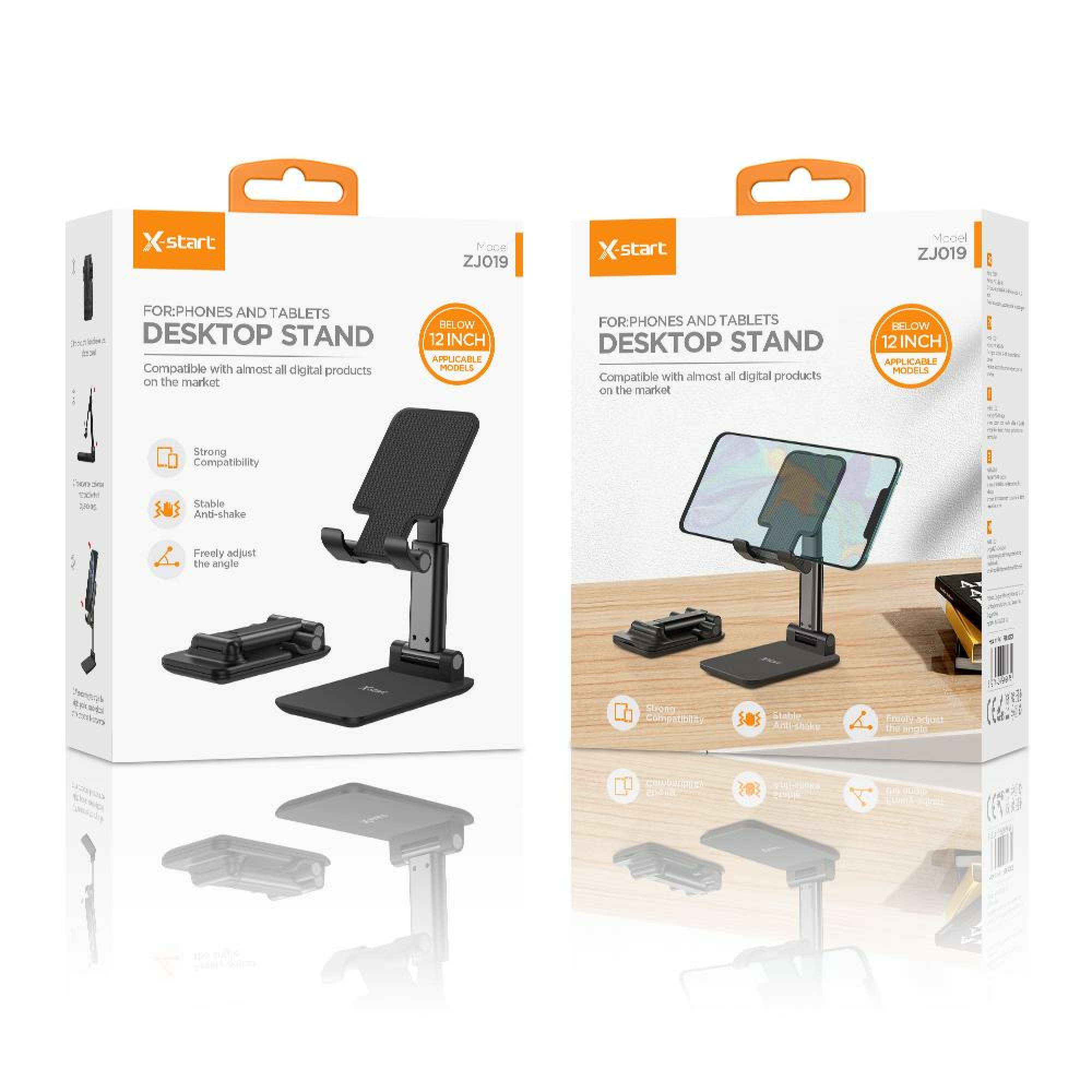 Suport birou, Desktop Stand, tableta/telefon X-Start ZJ019, negru 2