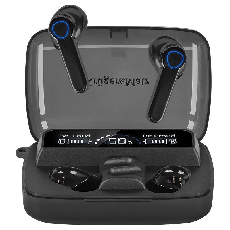 Casti TWS (true wireless) Kruger & Matz M19, Bluetooth 5.3, touch control, negre
