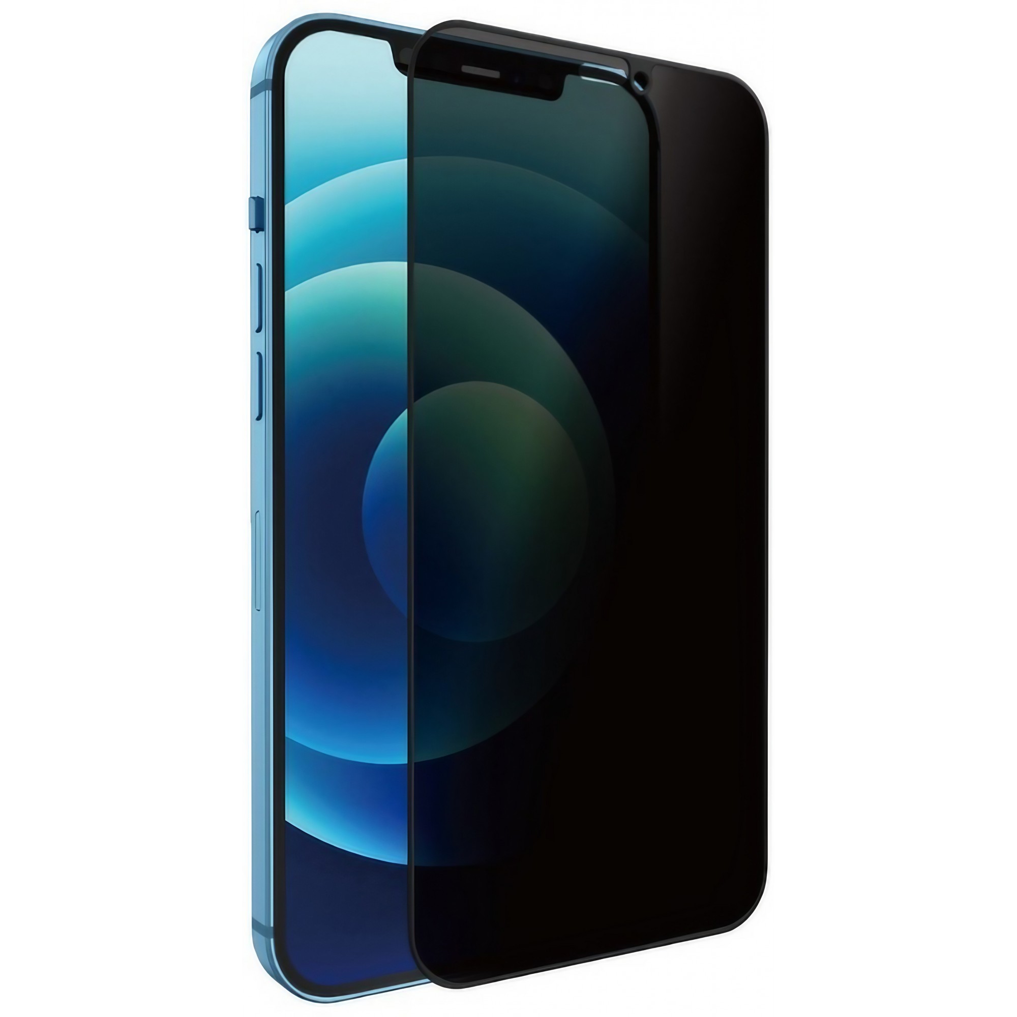 Folie de Protectie, , compatibila cu Apple iPhone 12 mini, Full Glue, Privacy, Sticla Securizata, Negru