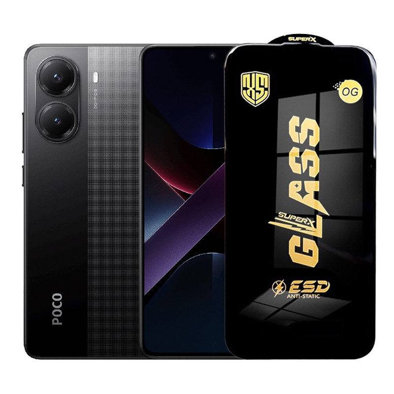Folie de Protectie pentru Xiaomi Poco X7 Pro, , Sticla Securizata ESD, Margini Negre, Rezistenta la Zgirieturi, Antistatica, 0.35 mm, Transparenta