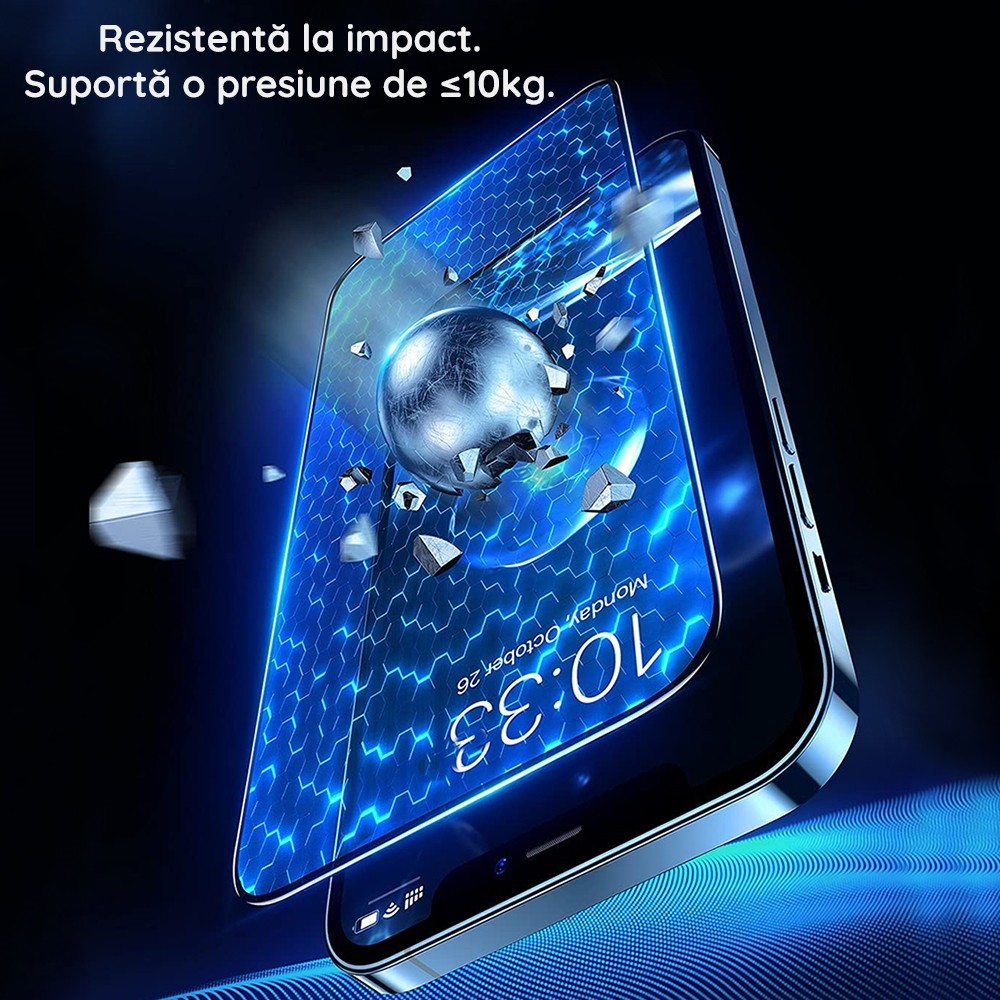 Folie Sticla pentru iPhone 15, Transparenta HD, 9H, 111D, Margini negre 4