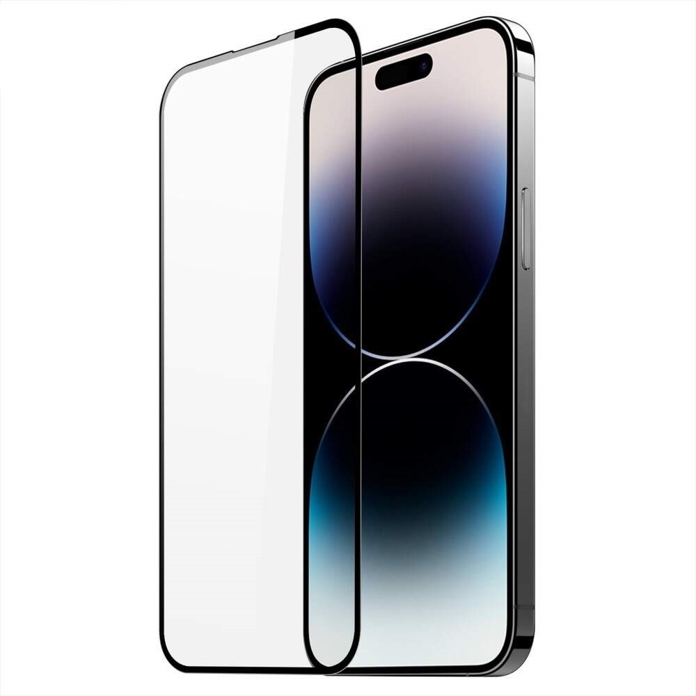Folie Sticla pentru iPhone 15, Transparenta HD, 9H, 111D, Margini negre