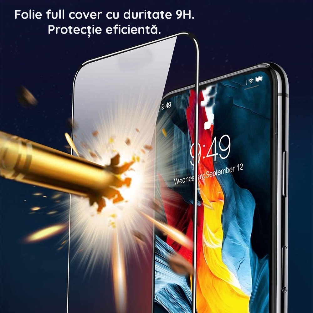 Folie Sticla Securizata compatibil cu Huawei Nova 9SE, Full Glue Negru 4