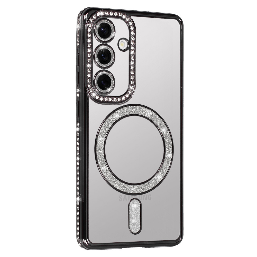 Husa Samsung Galaxy A17, Electroplating Bling Magsafe, protectie camera, negra