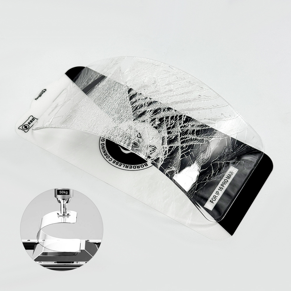 Folie sticla Apple Iphone 17, Borderless Corner Glass, ESD, premium, margini curbate transparente 3