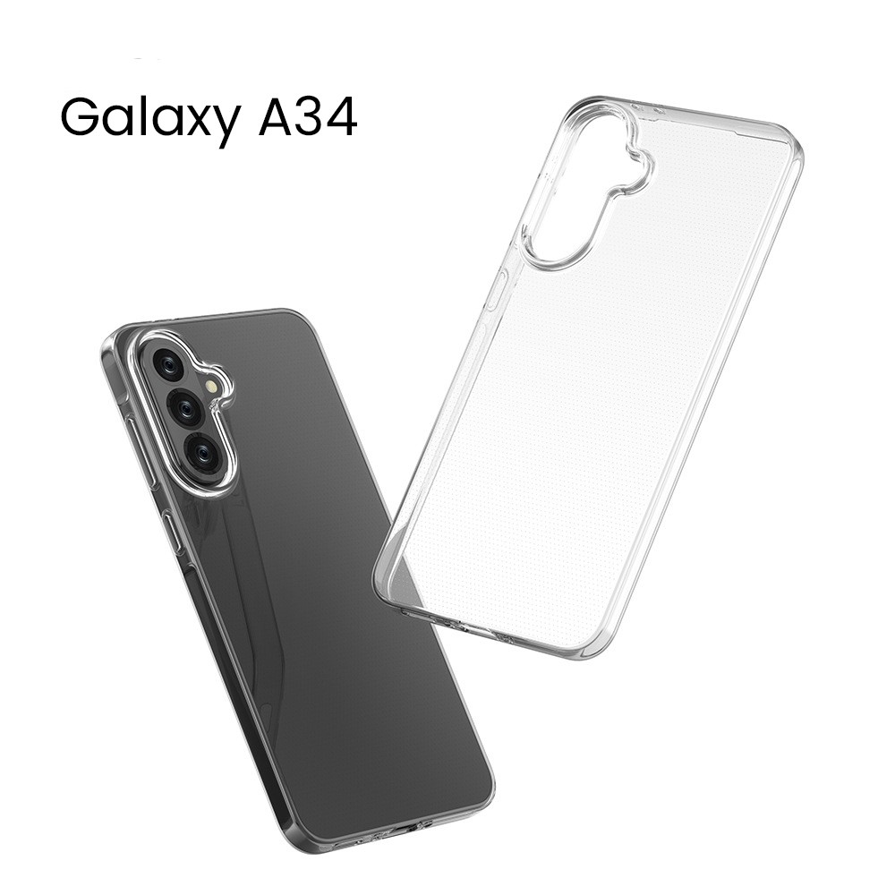 Husa de Protectie, , Husa de Protectie pentru Samsung Galaxy A34 5G, tip Carcasa, subtire din Silicon TPU, 1 mm, Protect Plus, Transparenta 5