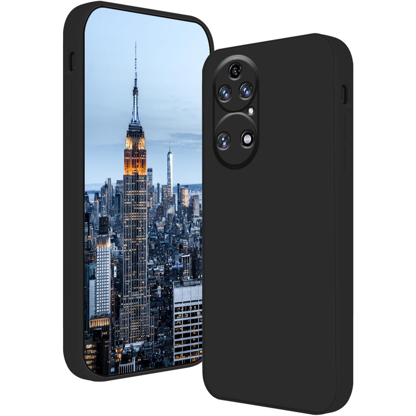 Husa de Protectie, , pentru Huawei P50 Pro, Liquid Silicone, cu Microfibra pe Interior, Protectie Antisoc, Compatibil Incarcare Wireless, Negru