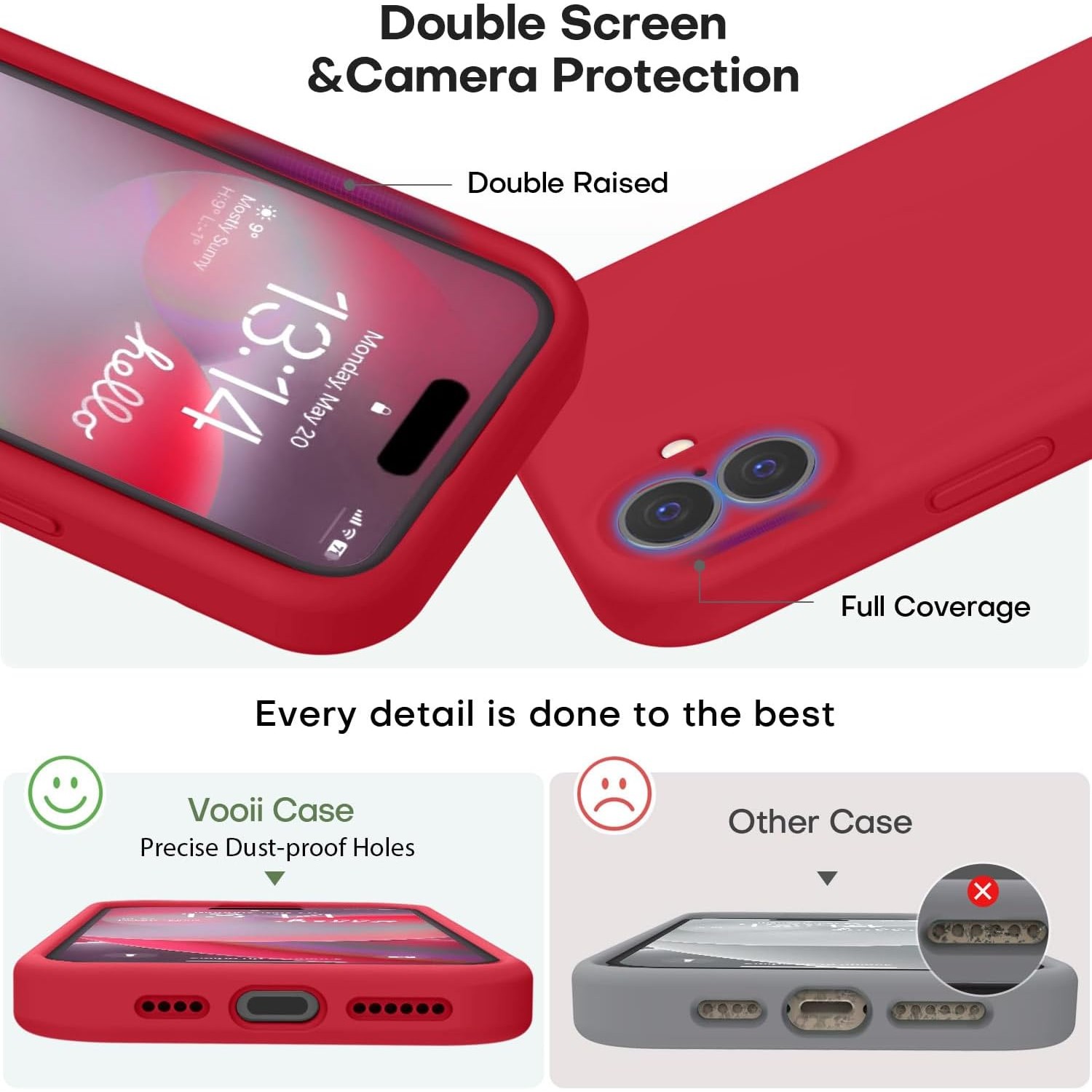 Husa de Protectie, , pentru iPhone 16 Plus, Liquid Silicone, cu Microfibra pe Interior, Protectie Antisoc, Compatibil Incarcare Wireless, Rosu 5