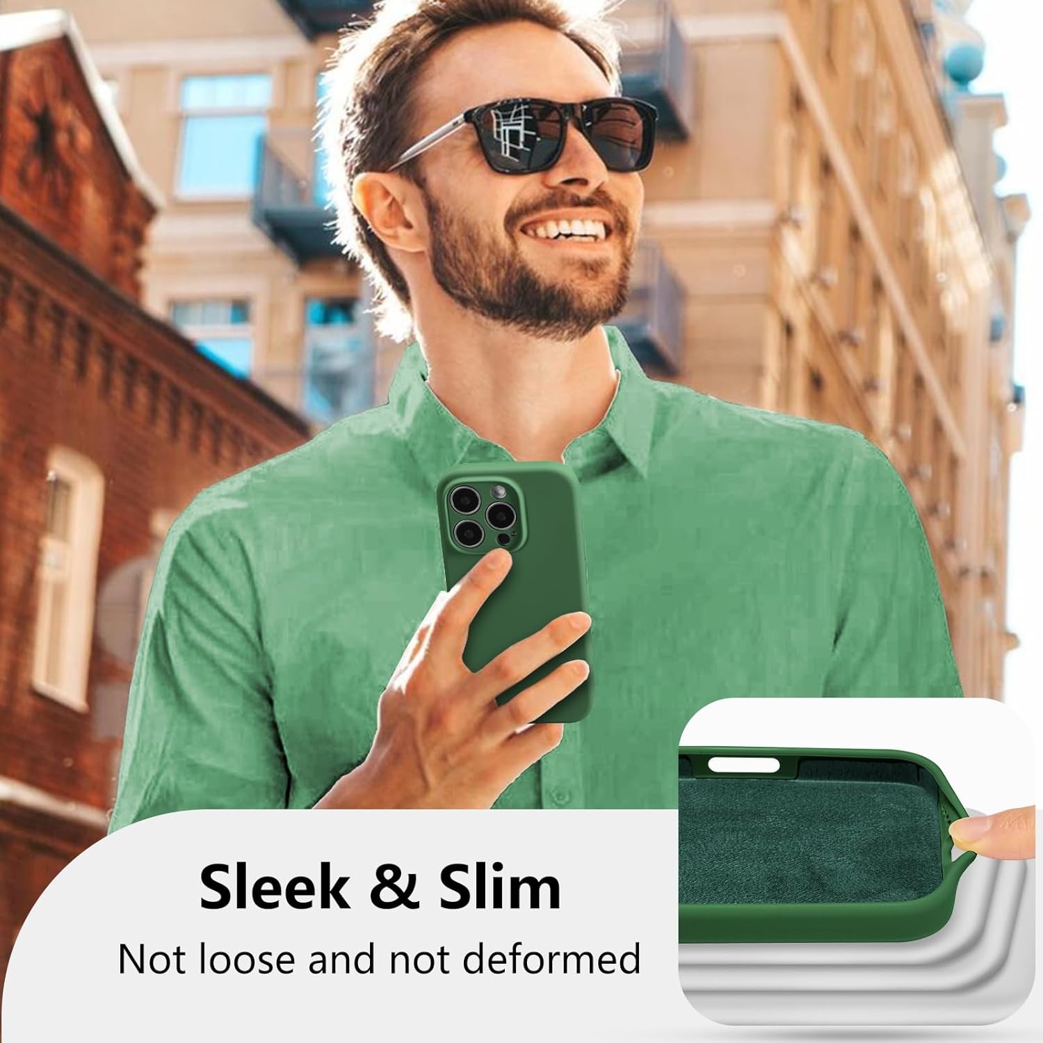 Husa de Protectie, , pentru iPhone 16 Pro Max, Liquid Silicone, cu Microfibra pe Interior, Protectie Antisoc, Compatibil Incarcare Wireless, Verde 2