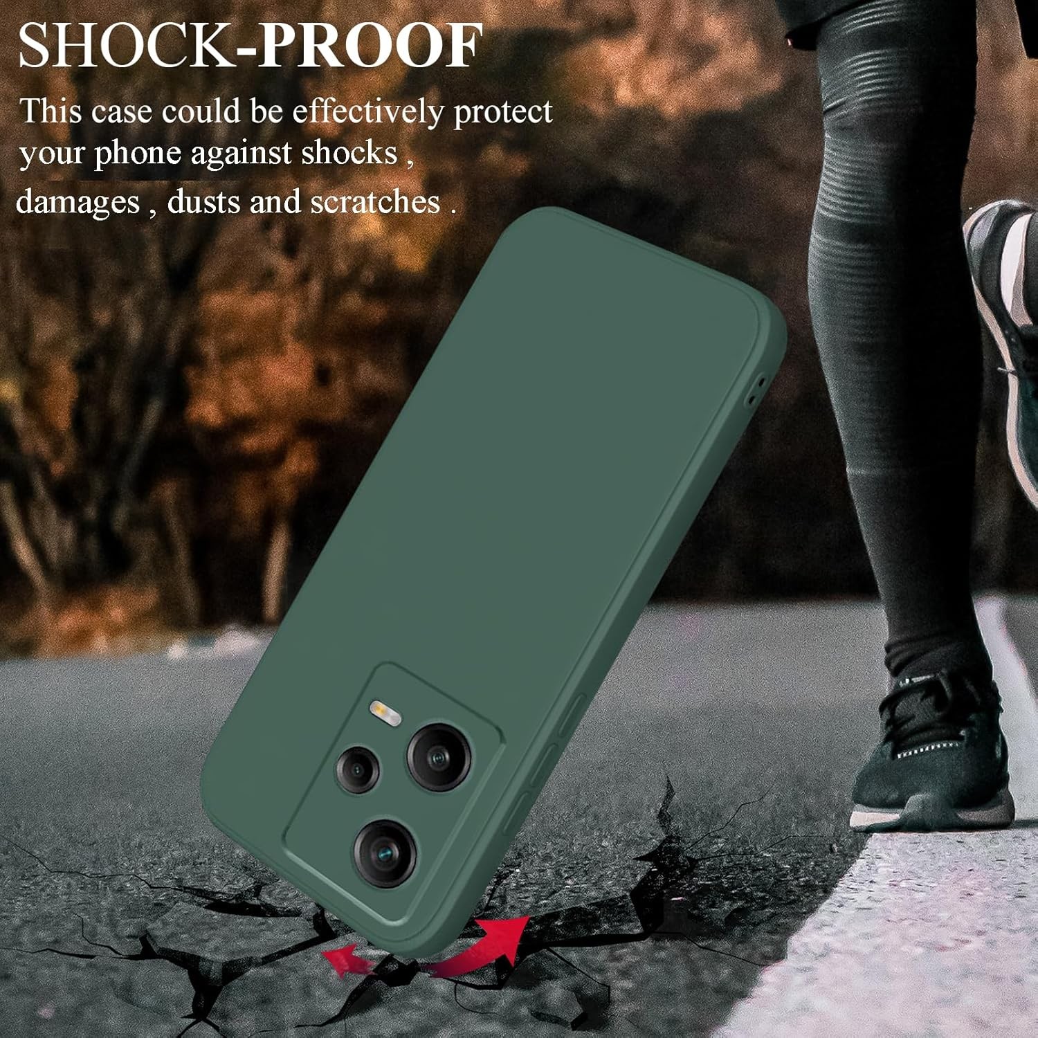 Husa de Protectie, , pentru Xiaomi Redmi Note 12 Pro 5G, Liquid Silicone, cu Microfibra pe Interior, Protectie Antisoc, Compatibil Incarcare Wireless, Verde 4
