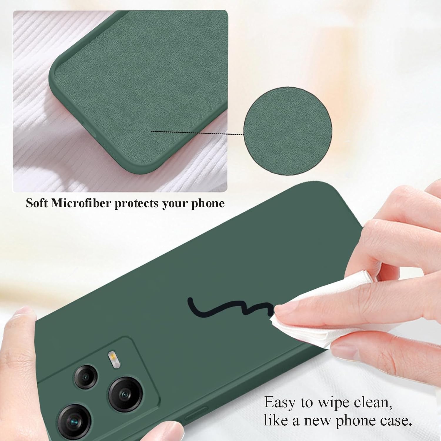 Husa de Protectie, , pentru Xiaomi Redmi Note 12 Pro 5G, Liquid Silicone, cu Microfibra pe Interior, Protectie Antisoc, Compatibil Incarcare Wireless, Verde 5
