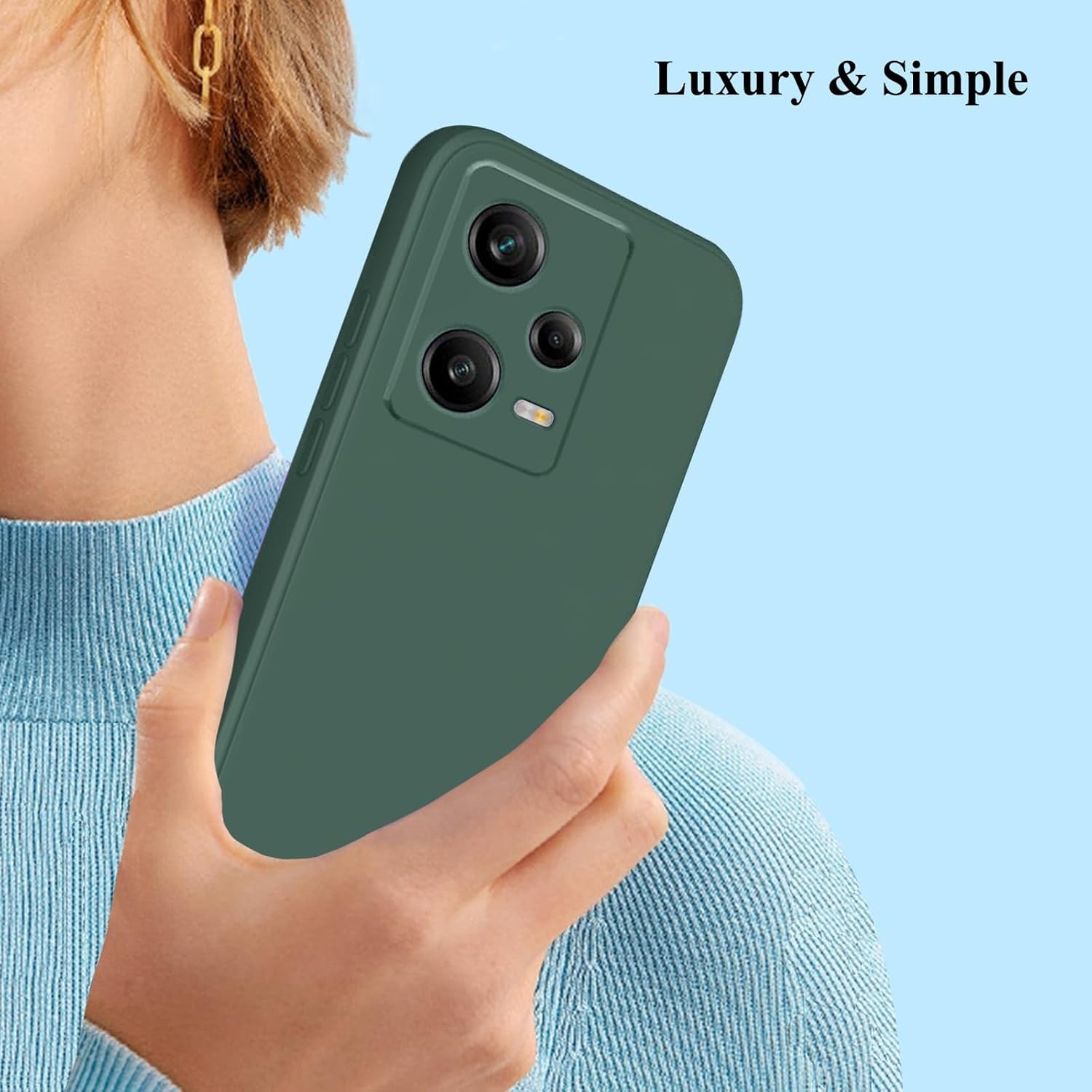 Husa de Protectie, , pentru Xiaomi Redmi Note 12 Pro 5G, Liquid Silicone, cu Microfibra pe Interior, Protectie Antisoc, Compatibil Incarcare Wireless, Verde 2