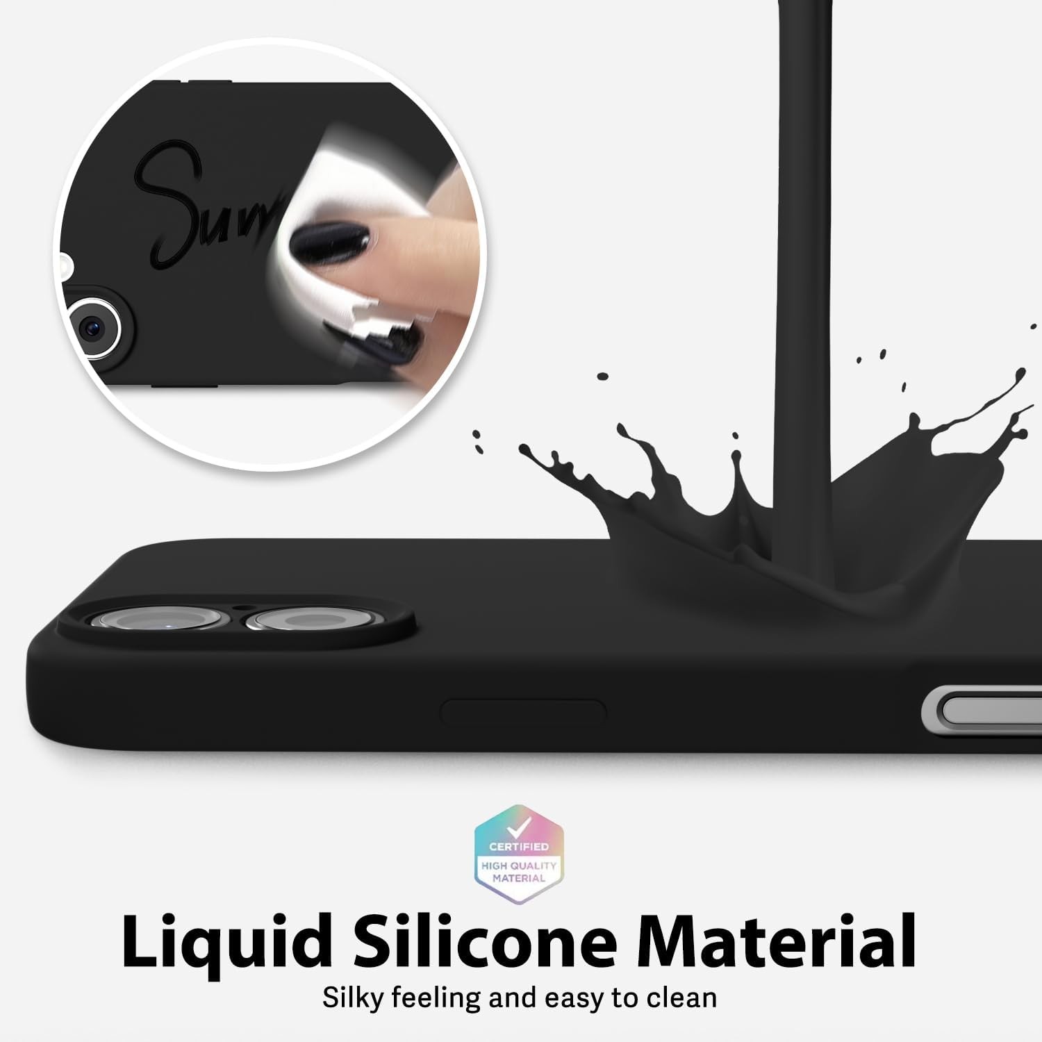 Husa de Protectie Matte TPU, , pentru Apple iPhone 16, Protectie Camera, Antisoc, Antizgariere, Antialunecare, Acoperire Completa, Negru 3