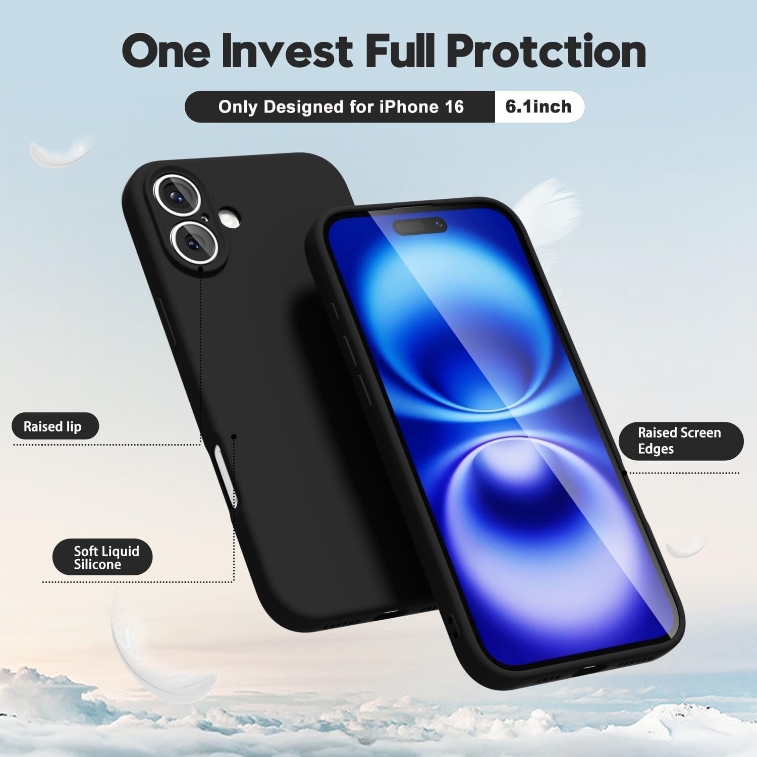 Husa de Protectie Matte TPU, , pentru Apple iPhone 16, Protectie Camera, Antisoc, Antizgariere, Antialunecare, Acoperire Completa, Negru 4
