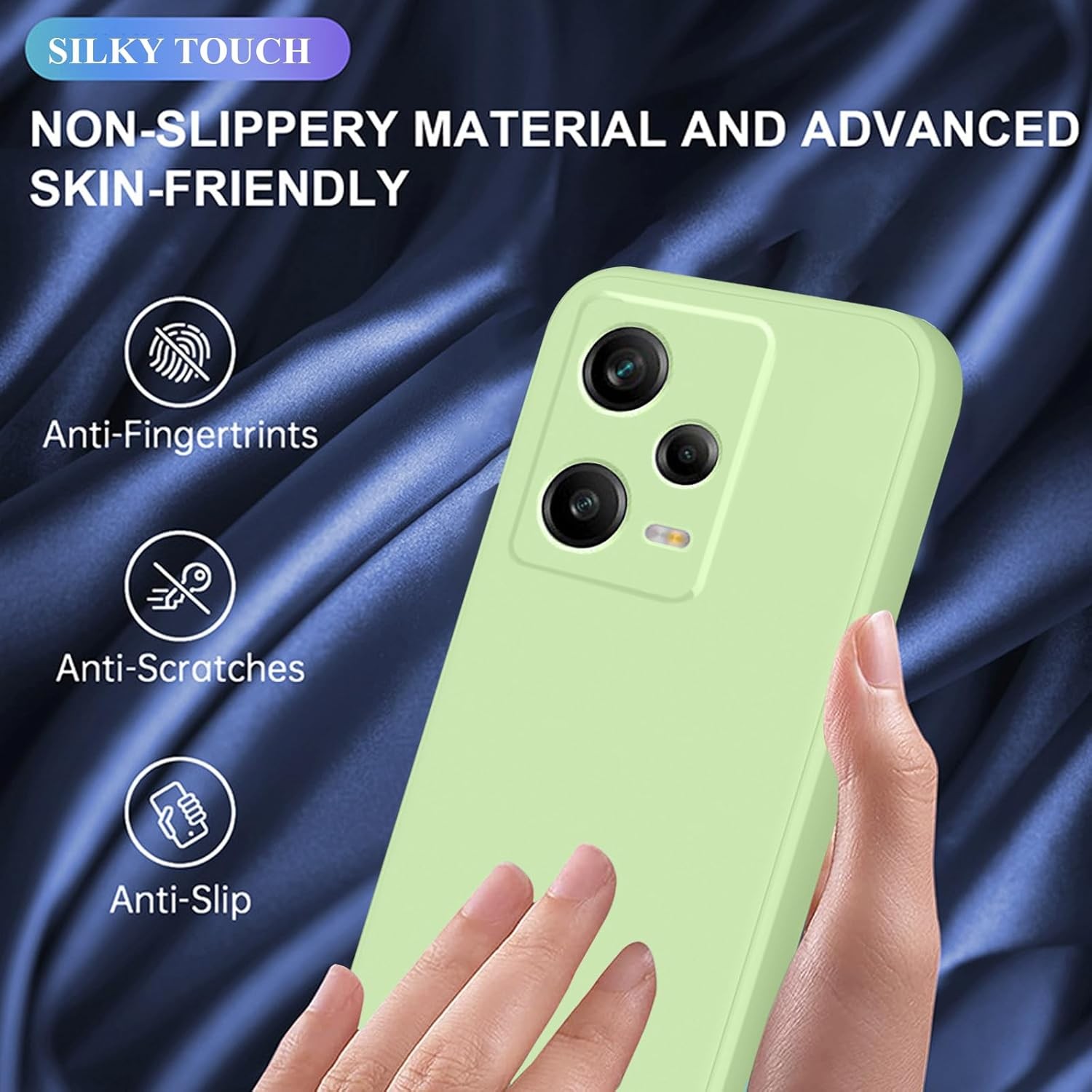 Husa de Protectie Matte TPU, , pentru Xiaomi Redmi 12 Pro, Protectie Camera, Antisoc, Antizgariere, Antialunecare, Acoperire Completa, Verde 2