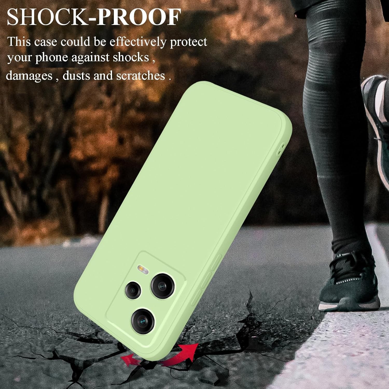 Husa de Protectie Matte TPU, , pentru Xiaomi Redmi 12 Pro, Protectie Camera, Antisoc, Antizgariere, Antialunecare, Acoperire Completa, Verde 4
