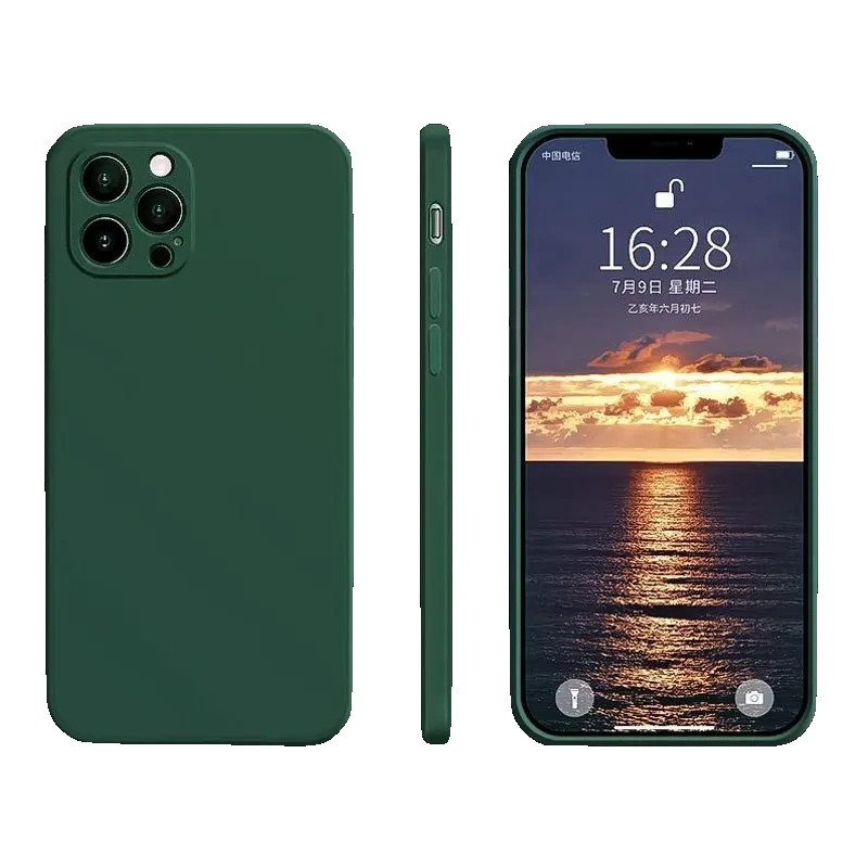Husa protectie, , compatibila cu Huawei P40 lite Liquid Silicone Verde 2