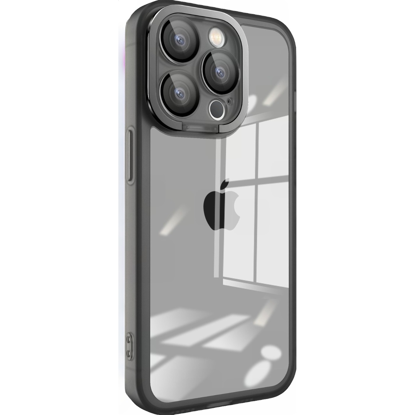 Husa protectie pentru Samsung A13 4G Electroplated cu suport pentru camera, 1.5 mm grosime, protectie camera, Negru