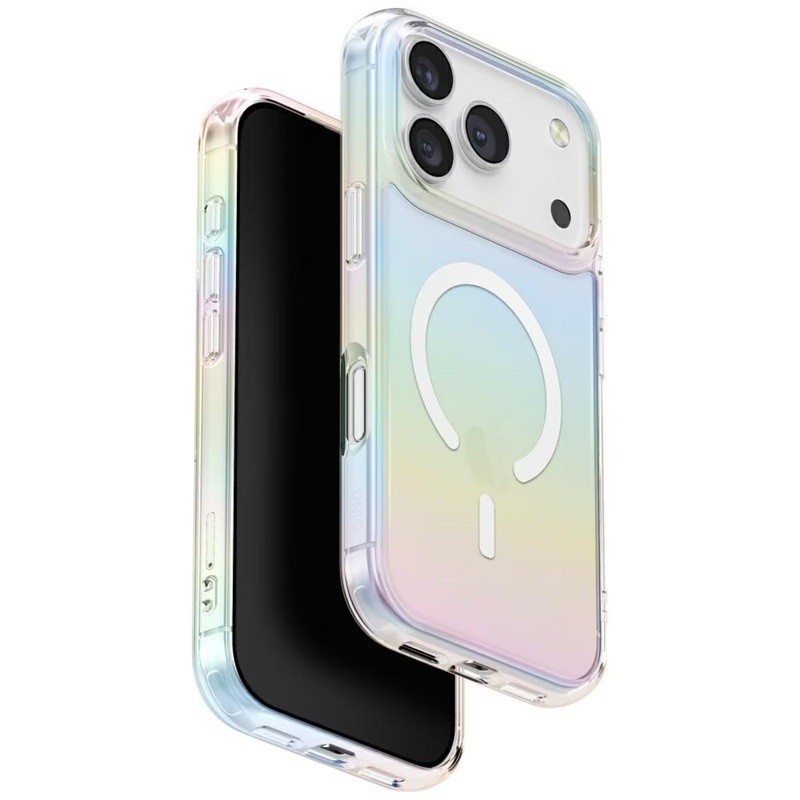 Husa Telefon, , Compatibila iPhone 17 Pro, Model Cameleon, Magsafe, Schimbare Gradient de Culoare din Unghiuri Diferite, Multicolor
