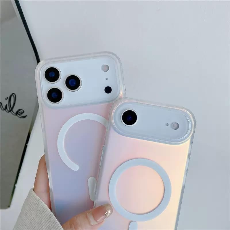 Husa Telefon, , Compatibila iPhone 17 Pro, Model Cameleon, Magsafe, Schimbare Gradient de Culoare din Unghiuri Diferite, Multicolor 4