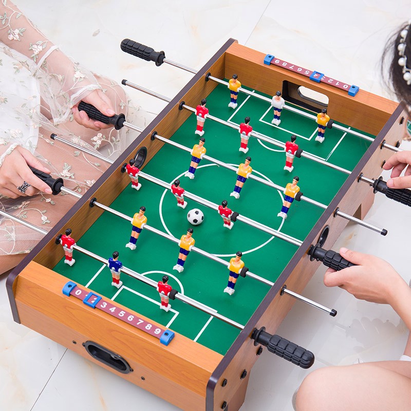 Masa de Fotbal cu Teren si 18 Jucatori , 6 Manere, cu Tablou pentru Scor, din Metal, Lemn si ABS, 69 x 36.5 x 23 cm, cu Picioare, pentru copii/adulti 5