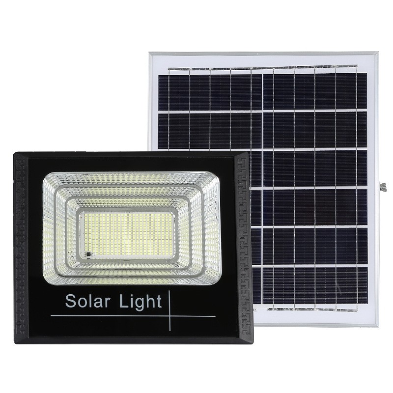 Proiector LED SMD 300W cu incarcare solara , panou solar, cu telecomanda, suport prindere, material ABS, 18AH, 400 LED-uri, temperatura culoare 6500k, 32x26x9 cm, negru 2