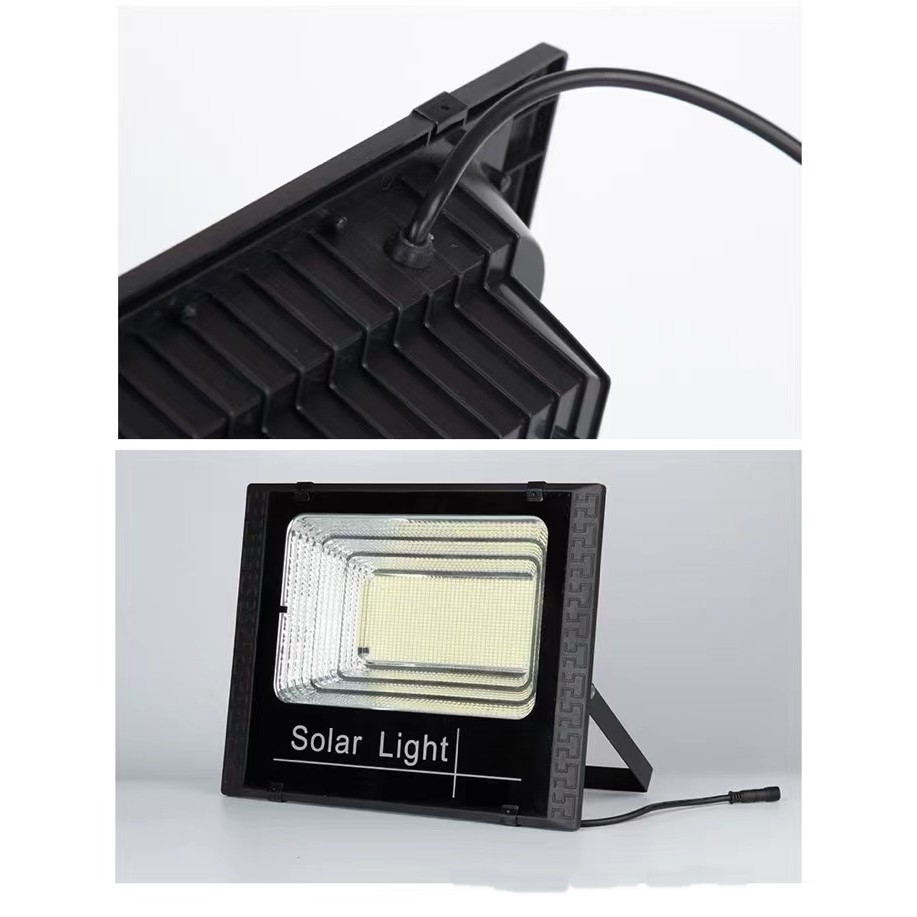 Proiector LED SMD 300W cu incarcare solara , panou solar, cu telecomanda, suport prindere, material ABS, 18AH, 400 LED-uri, temperatura culoare 6500k, 32x26x9 cm, negru 5