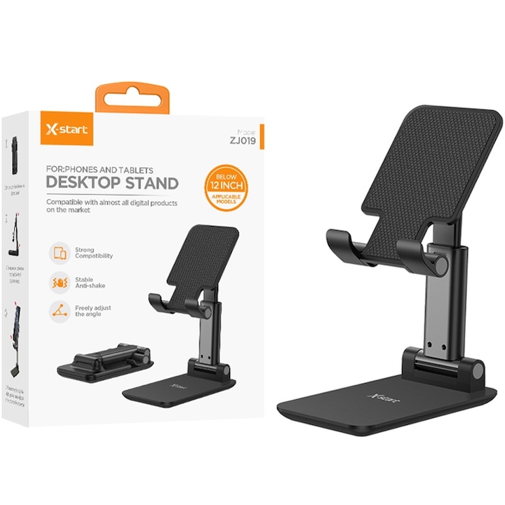 Suport birou, Desktop Stand, tableta/telefon X-Start ZJ019, negru
