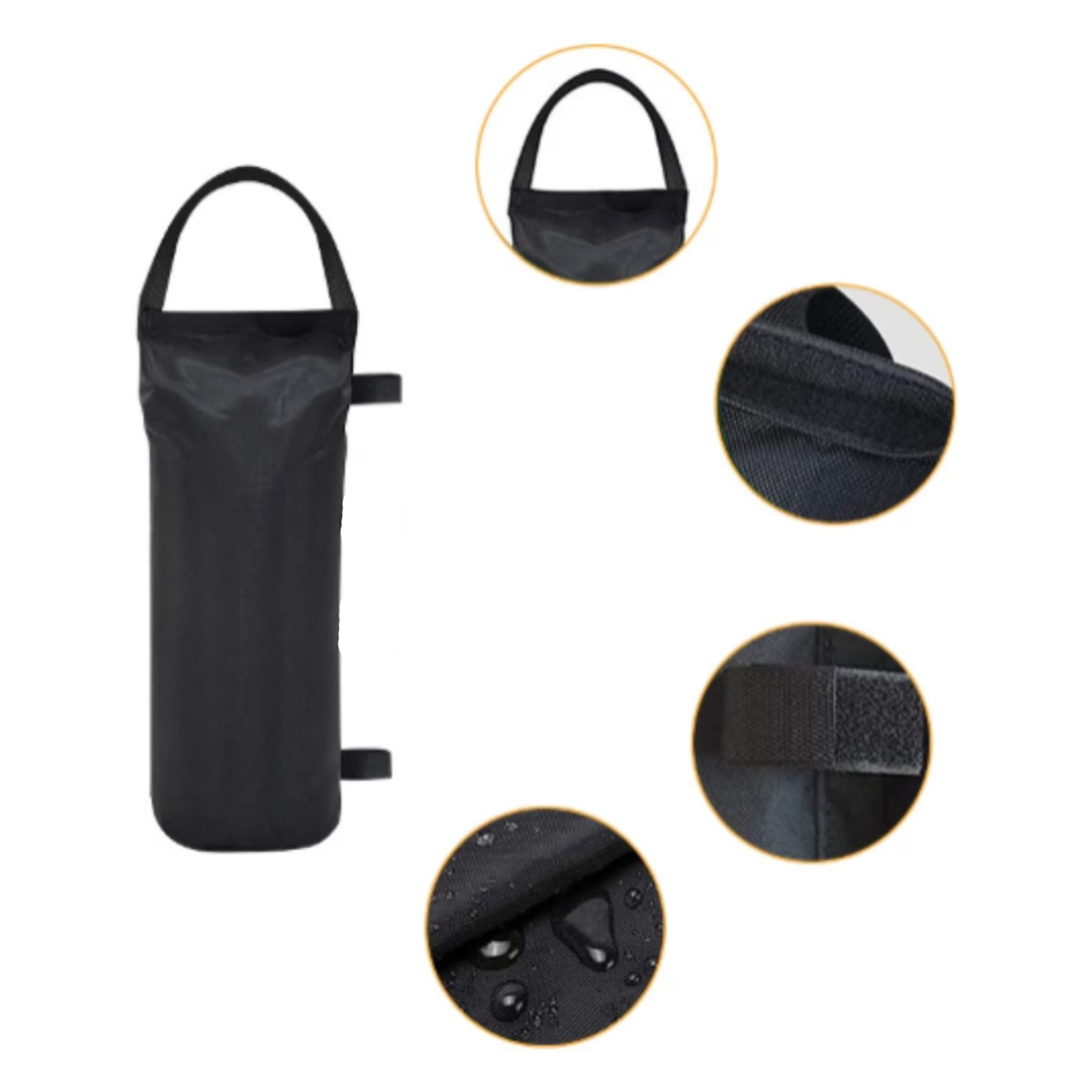 Saci de Ancorare Cort/Pavilion, , Set 4 Bucati cu un Buzunar, Saci pentru Fixare Pavilion, 45 x 20 x 20 cm, Negru 3