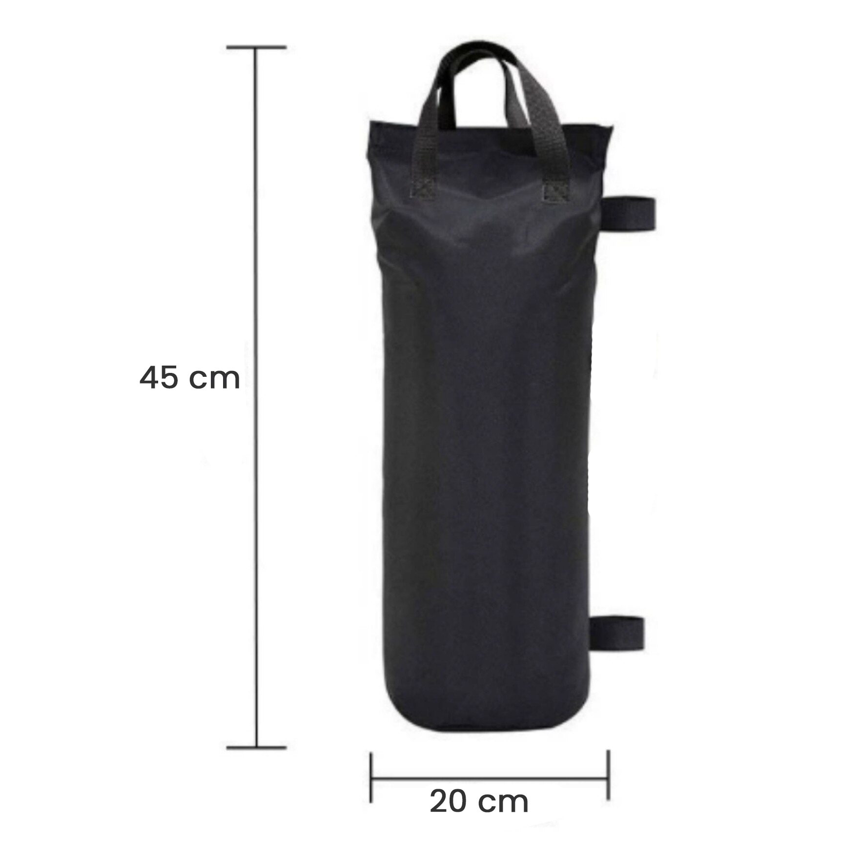 Saci de Ancorare Cort/Pavilion, , Set 4 Bucati cu un Buzunar, Saci pentru Fixare Pavilion, 45 x 20 x 20 cm, Negru 2