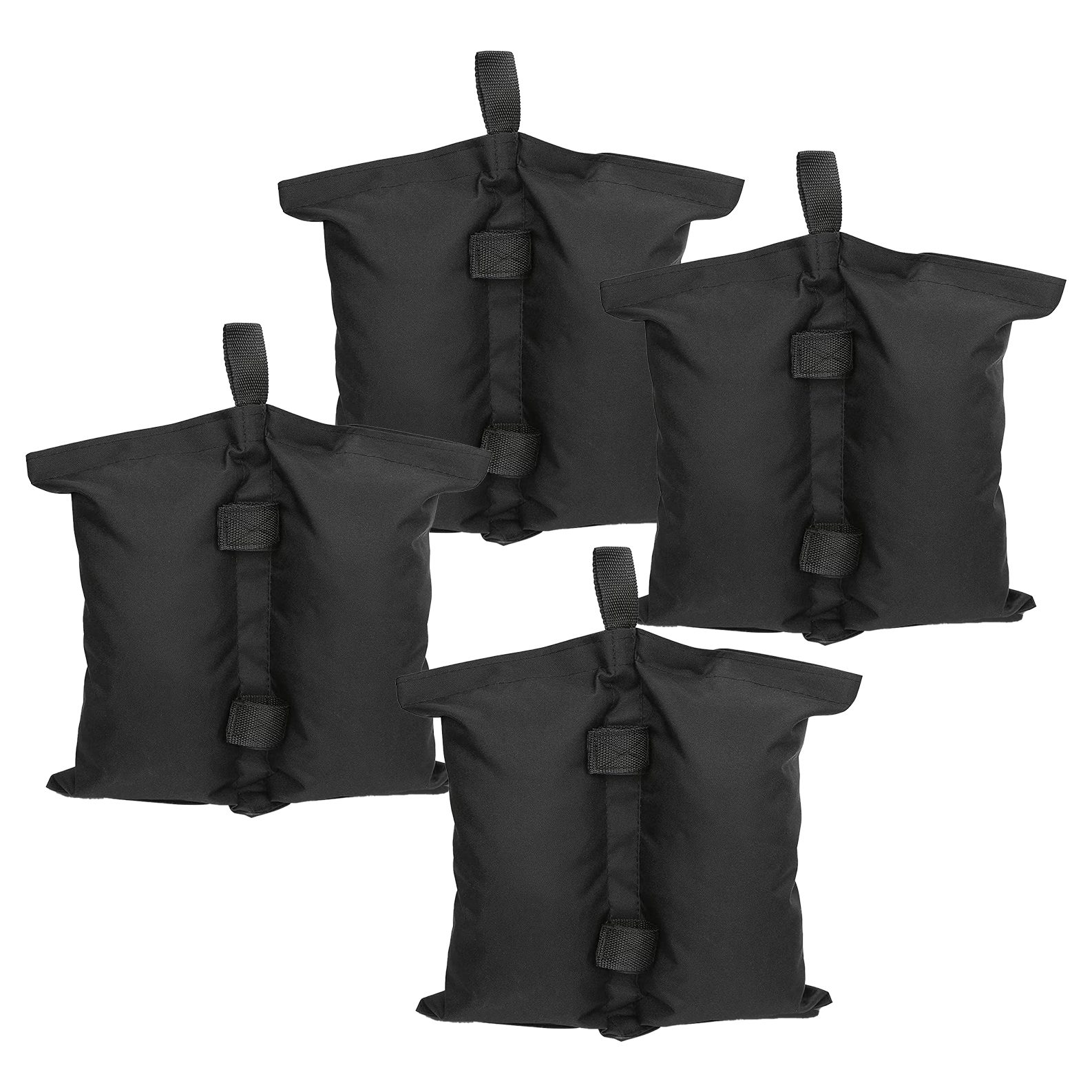Saci de Ancorare Cort/Pavilion, , Set 4 Bucati, Saci cu 2 Buzunare pentru Stabilizarea Cortului, 48 x 35 cm, Negru