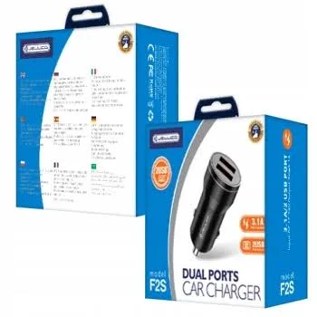 Incarcator auto Jellico F2S, dual port USB, 18W, 3.1A, negru 2