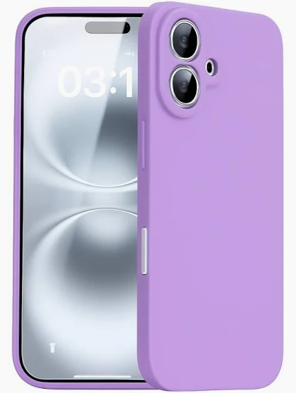Husa Apple iPhone 17 , Luxury Silicone, protectie camera, catifea in interior, mov