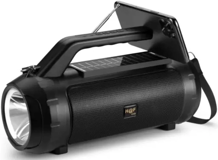 Boxa bluetooth HF-U39, MP3/USB/MicroSD reader, Radio FM, functie Hands-Free, incarcare solara, neagra