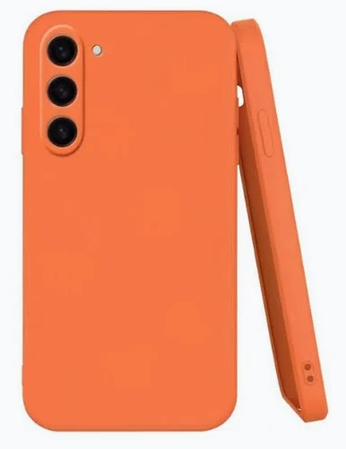 Husa Samsung A57 Luxury Silicone, catifea in interior, protectie camera, portocalie