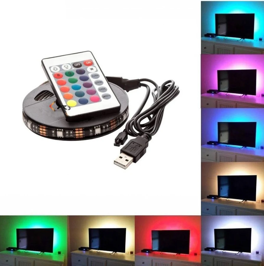 Banda LED RGB pentru TV, USB 5V, lungime 2 metri, telecomanda inclusa 3